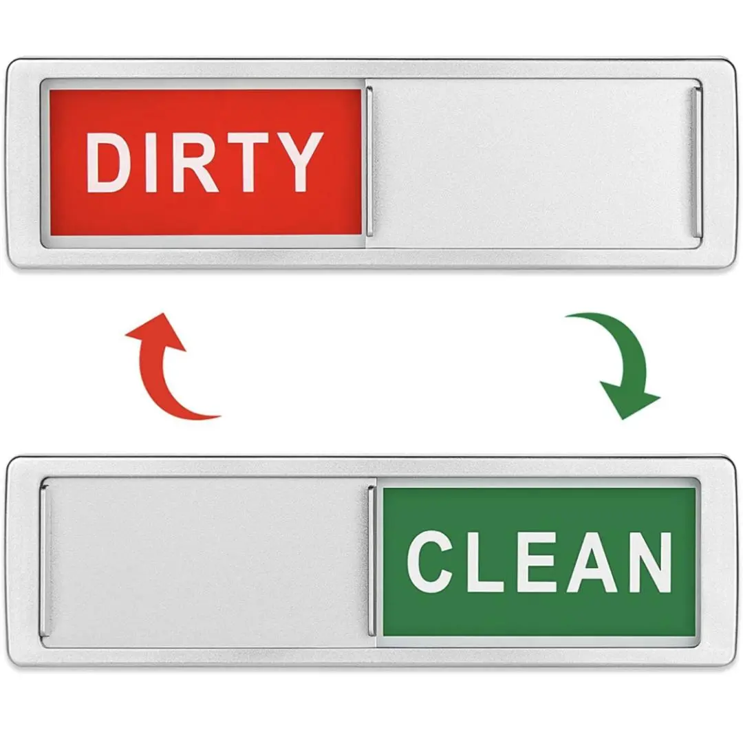 1 Piece Dishwasher Clean Dirty Magnetic Slider Sign, Stainless Steel Dishwasher Magnet, Washing Machine Clean Dirty Sign Indicator, Creative Fridge Magnet, Refrigerator Decorating Magnet, Home Decor, Magnets For Fridge, Decorative Fridge Magnets