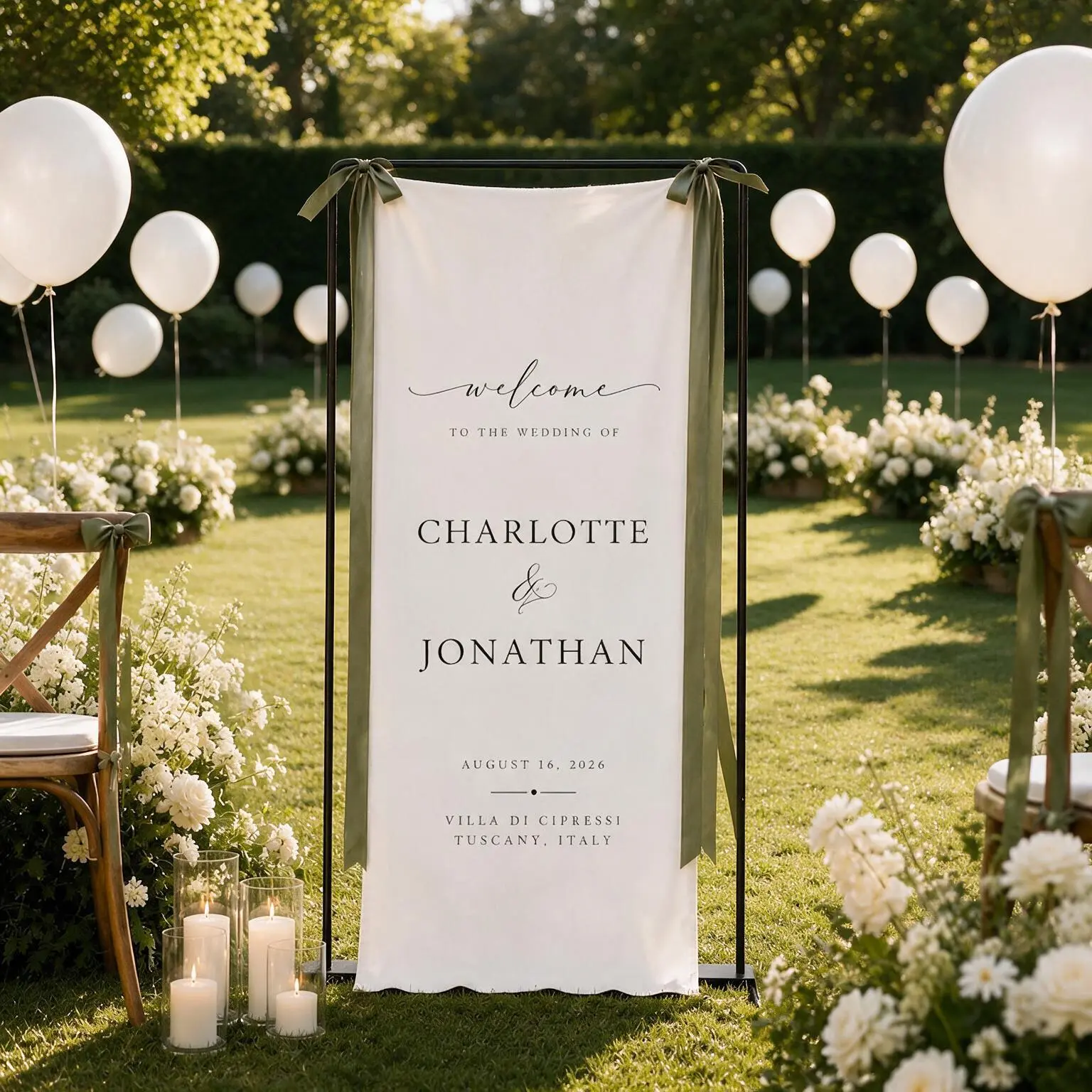 Fabric Wedding Welcome Sign, Personalized Linen Wedding Banner,  Name Date Ceremony Sign, Modern  Reception Backdrop