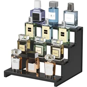 4 Tier Black Display Stand forCologne,Perfume,Figures,Cupcake, Dessert,Spice, Fragrance, Countertop, Vanity, Dresser,Cabinet Use Racks Set Organizer#SummerVibes