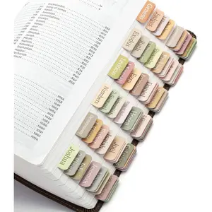 Bible Tabs, 75 Boho Theme Laminated Tabs for Women and Men, Study Bible Index, Book Labels