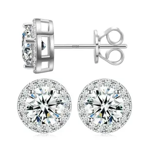 [Neutral Earrings Multiple Classic Earrings Synthetic Moissanite Earrings S925 Male and Female Earrings Mother's Day Christmas Gift Birthday Anniversary Silver Earrings Gold Earrings Wedding Set]