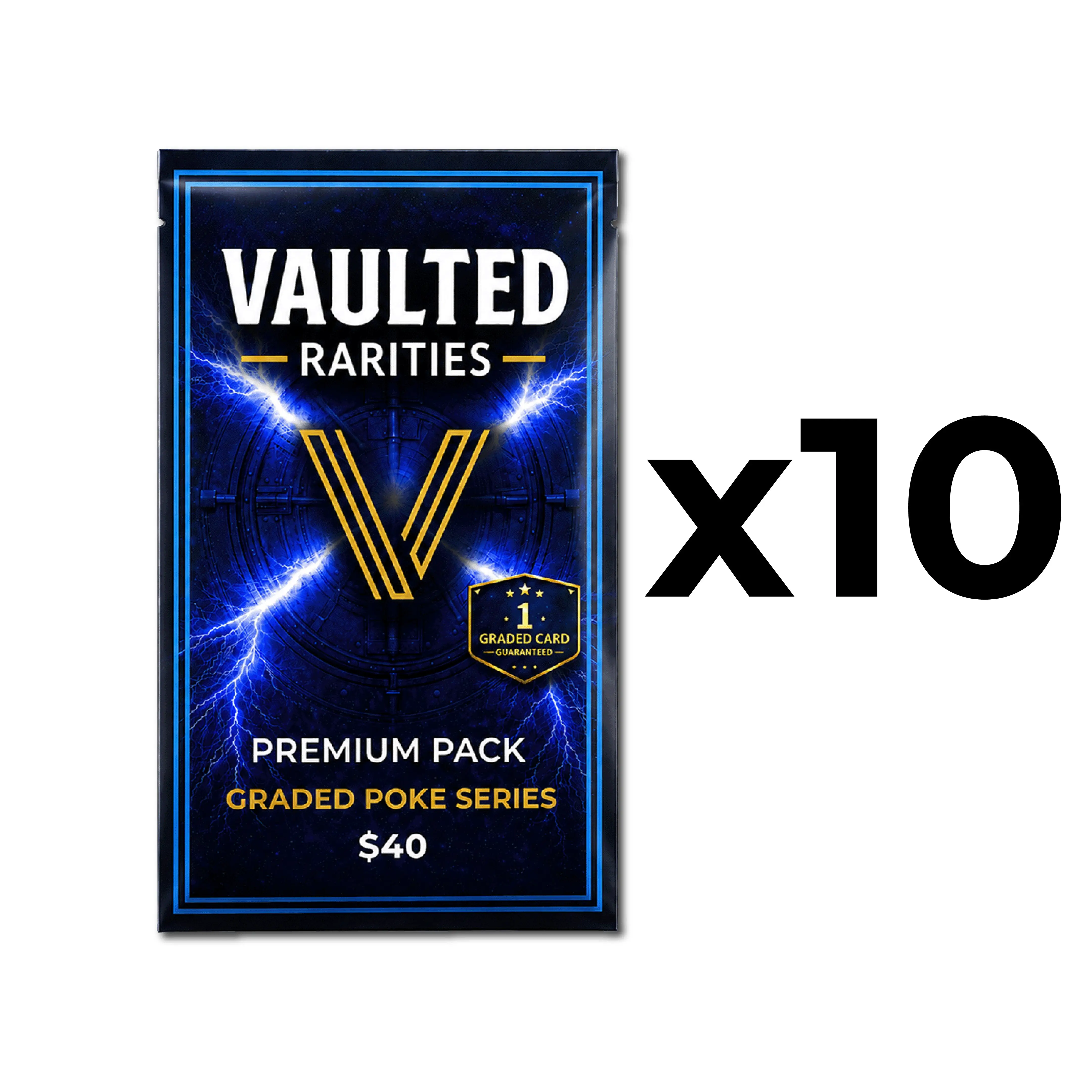 Vaulted Rarities - 10x Graded Poke Series Premium Pack