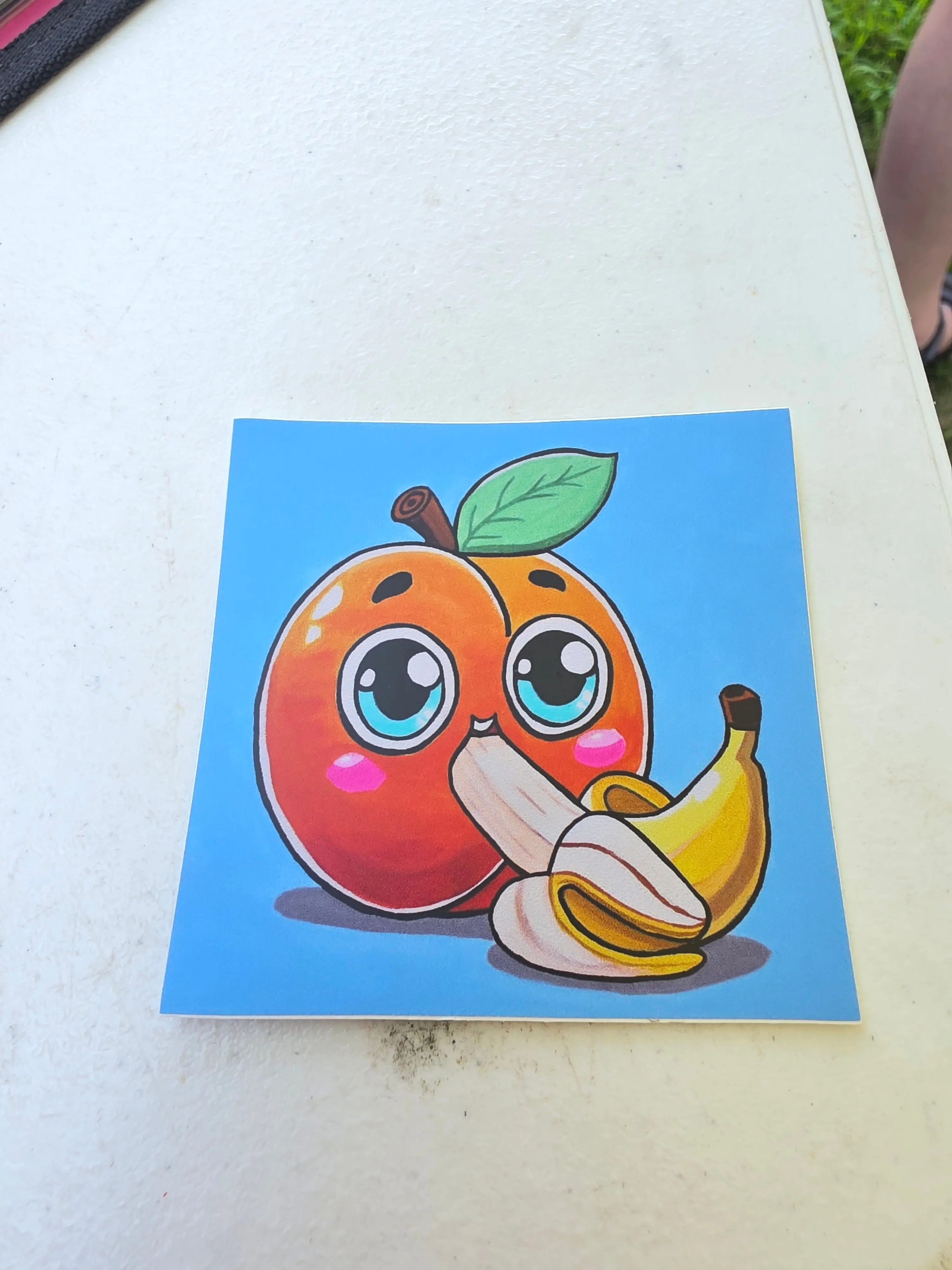 Peach Eating Banana (Sticker)