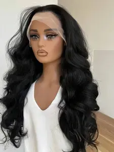 Long Wavy Synthetic Wig with Curtain Bangs, Heat-Resistant Fiber, Ideal for Cosplay, Parties, Stage Performances, Weddings