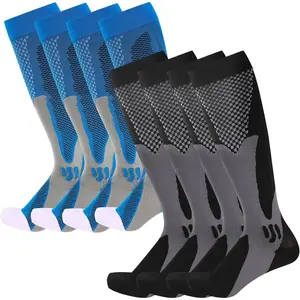 Compression Socks for Woman & Man Unisex 20-30mmHg Knee high Plus Size Wide Calves for Flying Running