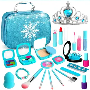 25 PCS Kids Makeup Set for Girls. toybundles, kids christmas gifts, Washable Girl's Toy Real Frozen Makeup Kit, Cosmetics Kits, Kids toys, Christmas Birthday Gifts, kids stuff for girls, Ages 3 4 5 6 7 8 9 10 11 12 Years Old Girl, Glamour Set