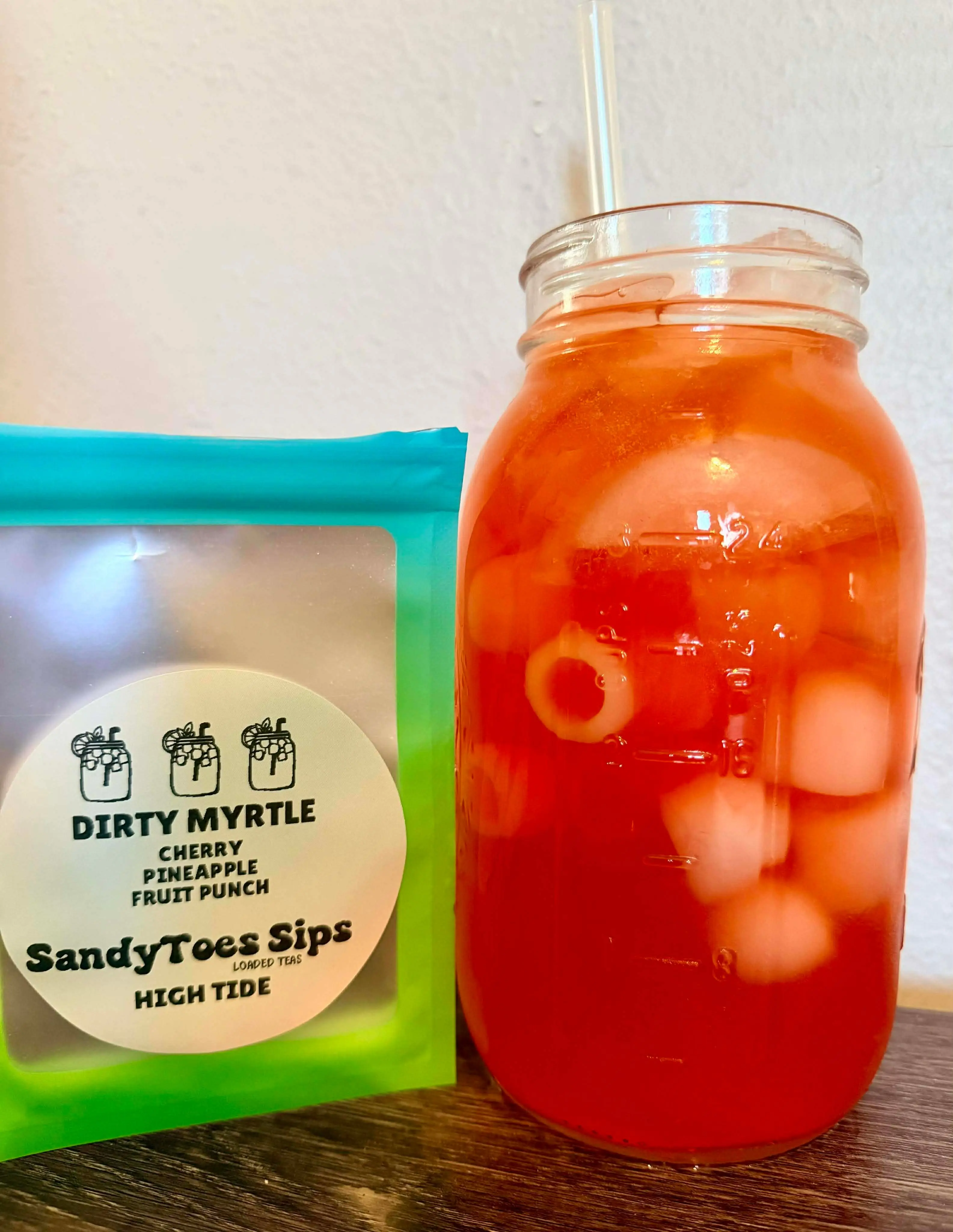 DIRTY MYRTLE Collagen-Infused Sugar-Free Gluten-Free Pineapple-Cherry Flavored Loaded Tea Beverage