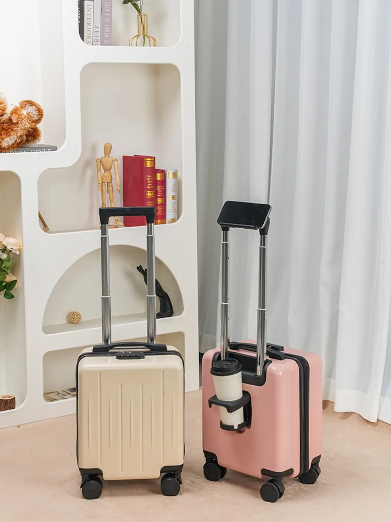New 14 Inch Ultra-Light & Quiet Design Hard Shell Luggage Baggage Short Trip Travel Carry-On Suitcase, Lightweight Silent Flight Case, Hardside Carry On, Carry On Luggage Bags, Carry On Bags For Airplanes