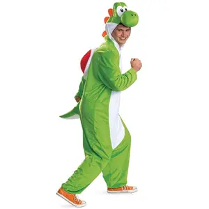 Adult Super Mario Yoshi Hooded Jumpsuit Costume