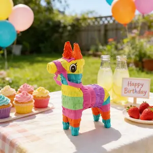 Mini Donkey Pinata Carnival and Mexican Fiesta Party Decorations-Colorful Paper Supplies,Perfect for Birthady Celebrations and Festive Party Table Centerpieces