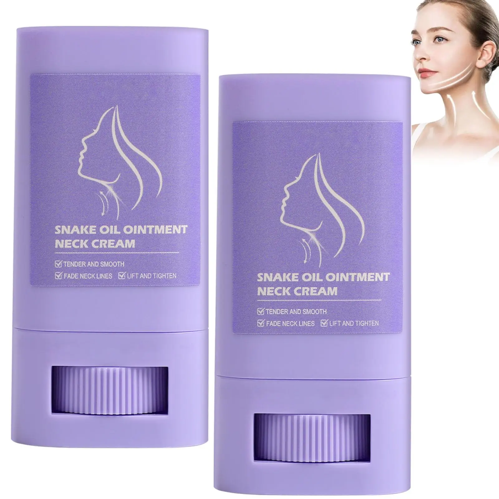 2Pcs Samuwak Neck Care Stick, Samuwak Neck Care Cream Moisturizing and Smooth, Stick for All Skin Types