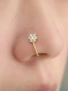 Adjustable Synthetic Zirconia Nose Studs, No Piercing Needed, Perfect for Daily Wear, Valentine's Day Gift, Graduation Season Jewelry, Nose Rings, Non Piercing Jewelry, High Quality Jewelry