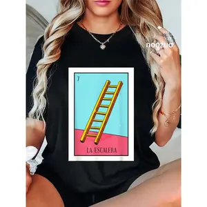 100% Cotton La Escalera Lottery Gift The Ladder Card Mexican Lottery T-Shirt