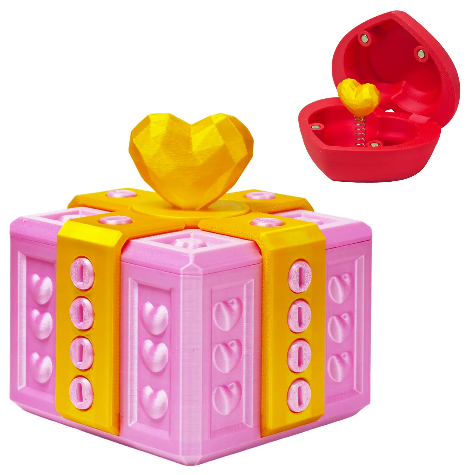Annyoying Present with Heart in a Box Valentine's Day Gifts Box Hilarious Screw Challenge Middle Finger Surprise Endless Puzzle 3D Printed Gift Boxes for Birthday