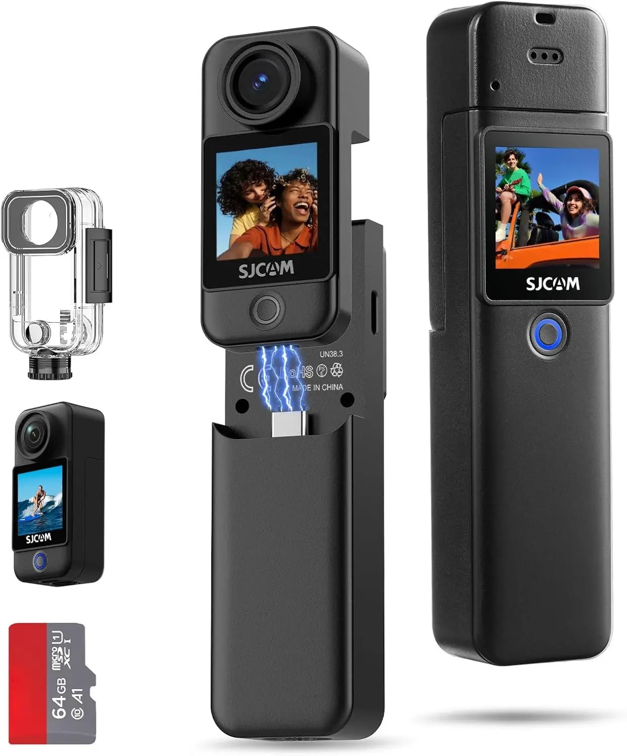 SJCAM C300 Pocket Action Camera 4K,7Hour Power, 6-Axis Stabilization, Dual-Touch