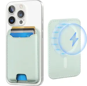 Magnetic Wallet Card Holder for IPhone Leather Magnetic Phone Wallet with Powerful Magnet, RFID Blocking, Fit 4 Cards TikTokShopBacktoSchool Electronic Gadgets Camera Cellphone Smartphone Portable Durability  White Spring  Magnetic summervibes