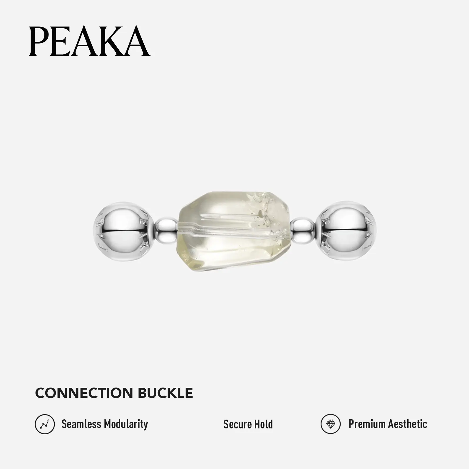 Peaka Freeform Citrine Charm Pendant Set for Women, Magnetic Clasp Jewelry