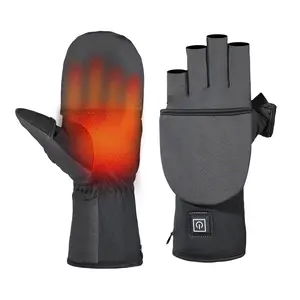 New Heated Gloves Heart Heating Finger Design Removable Battery Washable Flexible Wear Touch Material Adjustable Temperature 2000mah Touchscreen Gloves