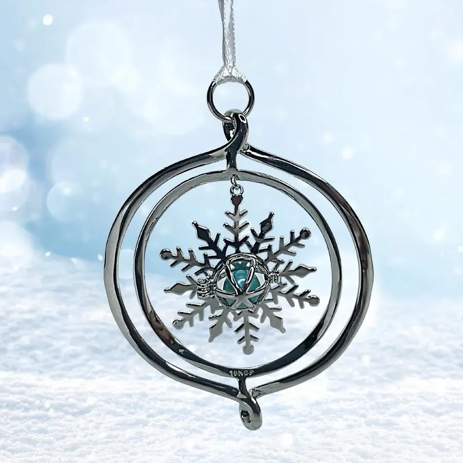 DIY Pearl Snowflake Christmas tree ornament christmas ornaments christmas tree decoration christmas present unique holiday