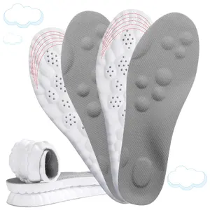 4D Insole, Ultra Comfort Insoles, Orthopedic Insoles for Women & Men - Plantar Fasciitis Insoles - Sports Shoe Insoles, Anti Fatigue, Shock Absorption, Foot Pain Relief (Gray)