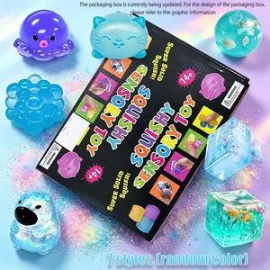 7pcs/set - Slow rebound pressure reducing kneading series, Squishies, Squishy Sensory Fidgets, Stress Relief Fidget, 7 styles with random colors, soft and sticky feel, creative release, suitable for small gifts at home, school, parties, events