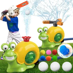 NOMI 6-in-1 Ultimate Snail Water Sprinkler Baseball Toy – 360° Rotating Water Baseball Tee & T-Ball Sprinkler with Water Balls, Deluxe Summer Outdoor Water Toy Set for Kids, Backyard Lawn & Pool Games, Ages 3+