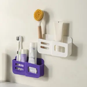 1pc Wall-Mounted Storage Organizer - Multi-Functional Plastic Holder for Remote Controls, Phones, and Personal Care Products - Ideal for Home, Kitchen, Bathroom, and Bedroom Decor, Bathroom Organizers And Storage, Floating Shelves, Floating Shelve/wall Sh