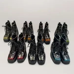 Classic Unisex Combat Boots - Leather Punk Rock, Comfortable Lace-Up Ankle Boots for Men & Women 56882 Footwear boots for men and women