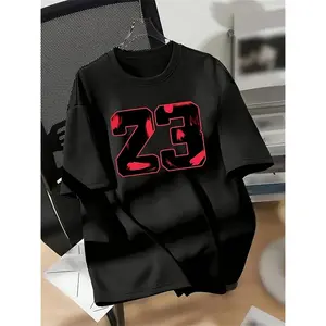 Boys' Casual #23 Graphic Tee - Soft Polyester Blend, Stretchy & Machine Washable, Round Neck Short Sleeve Shirt for Summer