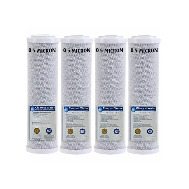 SUPERIOR FILTERS 5 Micron carbon Filter - Whole House Water Filter Cartridge - High-performance 10-inch Replacement - Compatible with All Whole House Water Filter System - 10 X 2.5-4 Pack
