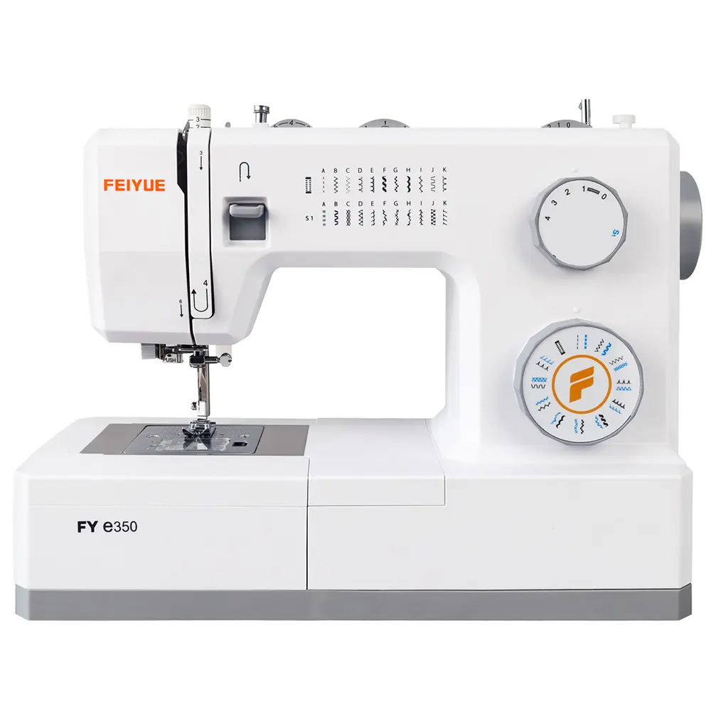 FEIYUE FYe350 Multifunctional Home Sewing Machine, Energy-Saving Servo Motor, Heavy-Duty & Portable, 23 Built-In Stitches, Multiple Needle Positions, Stainless Steel & Plastic Components, 6 Bobbins, 5 Sewing Ft, Accessory Kit, Auto Threading, 5 Sewing Fee