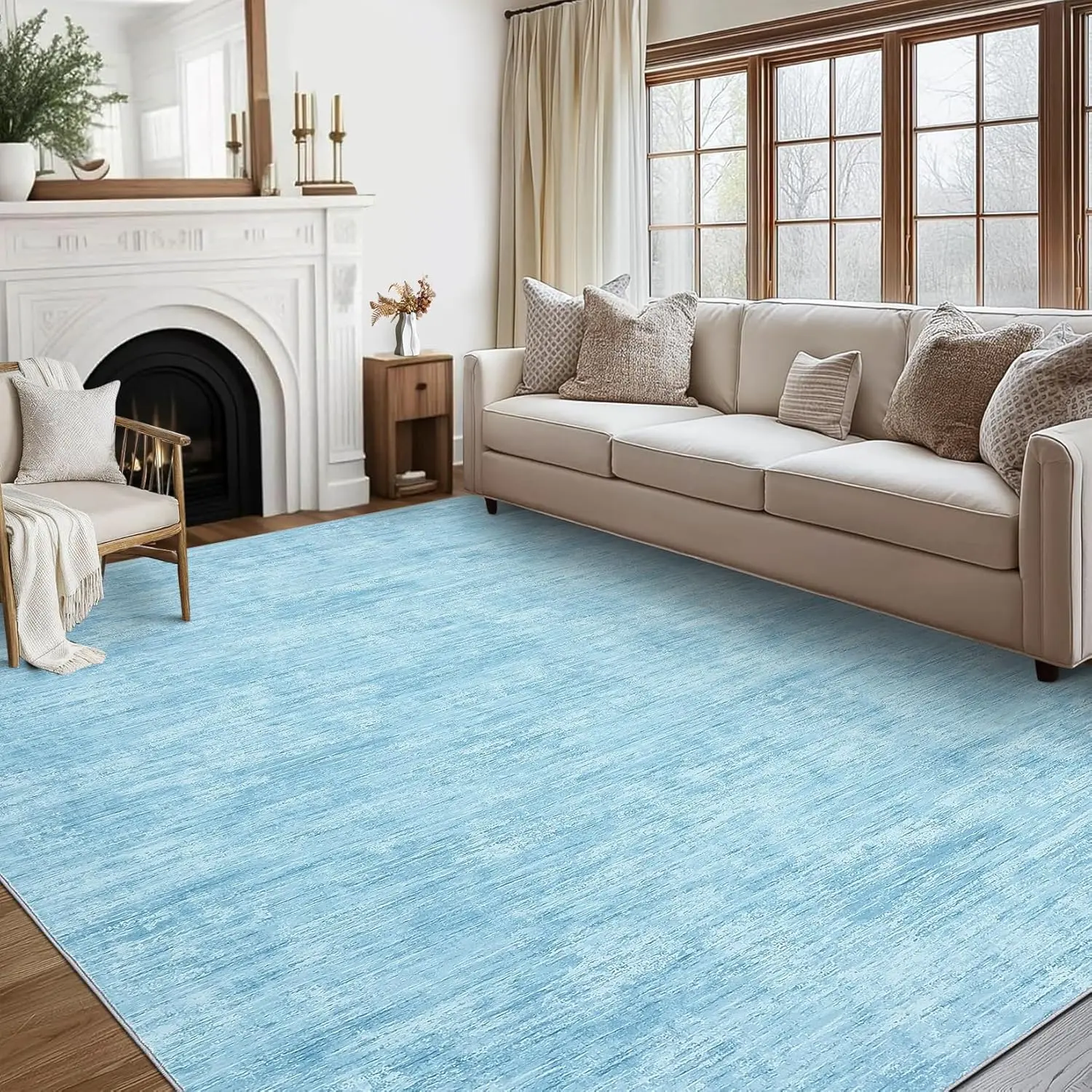 Foldable Modern Area Rug 120 - 240 cm for Living Room Machine Washable Non-Slip Large Folding Bedroom Rugs for Office Dining Room