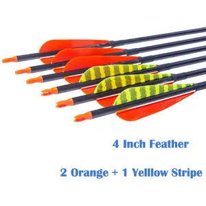 Carbon Fiber Arrow30Inch Carbon Arrow Practice Hunting Arrows with Removable Tips for Compound & Recurve Bow(Pack of 6)