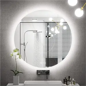 Keonjinn LED Round Bathroom Mirror 24 Inch Backlit Mirror Bathroom Lighted Mirror Dimmable Circle Mirror with Lights Wall Mounted Vanity Mirror Anti-Fog Round Illuminated Makeup Mirror, CRI 90+B08F7FHNVF