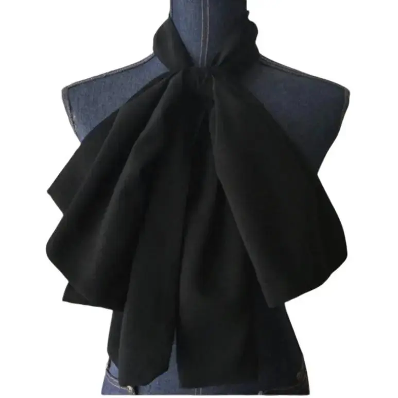 Dru Christine Black Oversized Statement Bowtie - Unisex, Adjustable Design, Customizable Fabric Options, Perfect Addition to Any Look