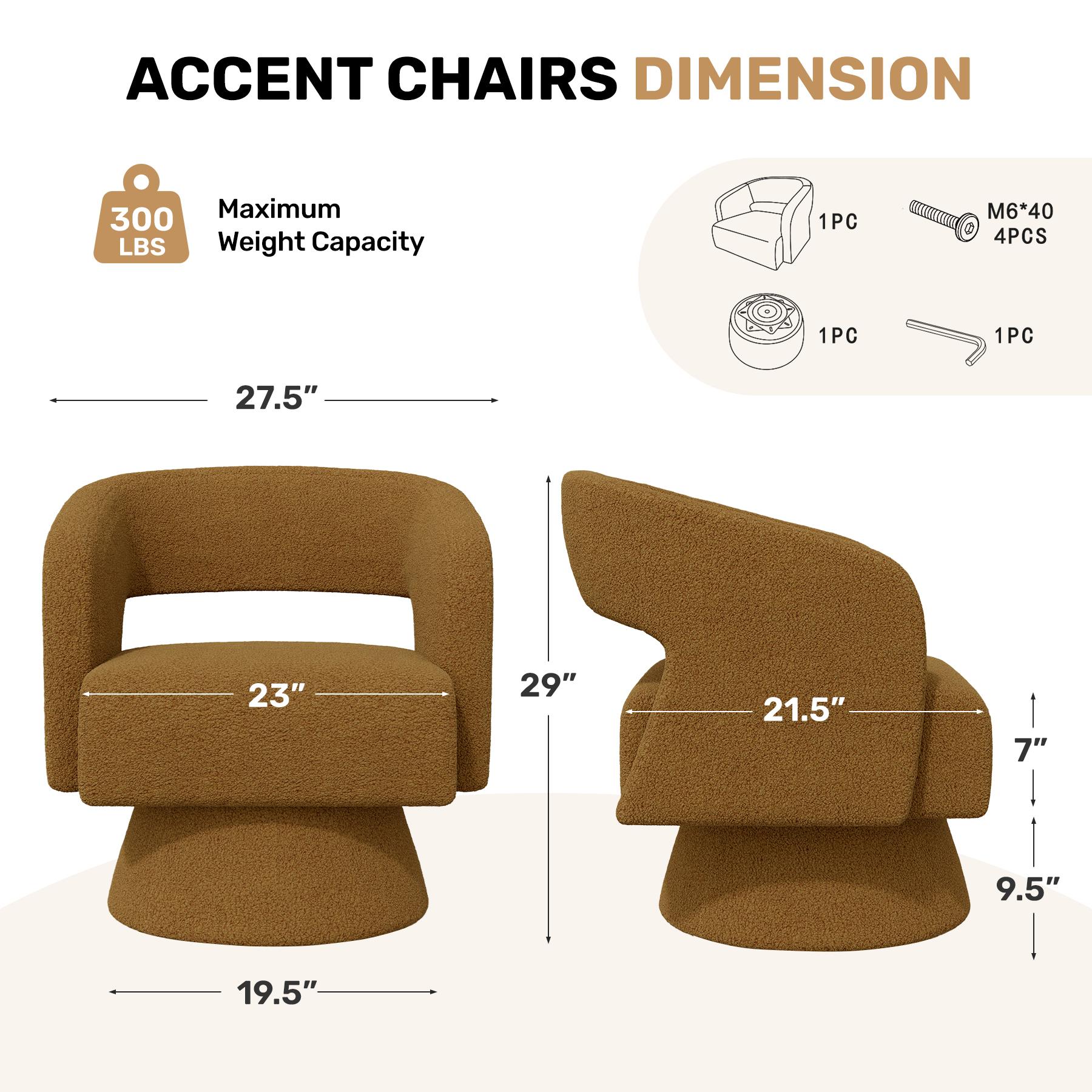 Swivel Barrel Accent Chair, Linen Fabric Upholstered Armchair with Wood Frame & Spring Support,Modern Comfy Lounge Sofa Chair with Round Back for Reading Living Room Bedroom,Beige Ergonomic