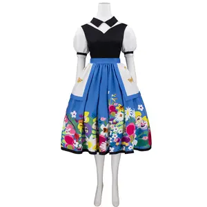 Women‘s Alice Cosplay Lolita Dress Top and Skirt Set for Wonderland Party