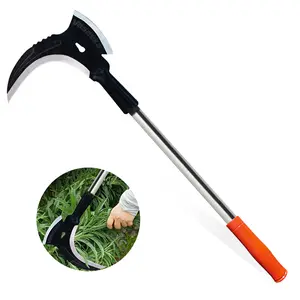 Vaseeka Manganese Steel Double-Edged Weeding Tool, 20” Metal Handle (with Protective Sheath), suitable for outdoor gardening tasks: trimming branches, cutting weeds, clearing paths. Tree pruning tool.