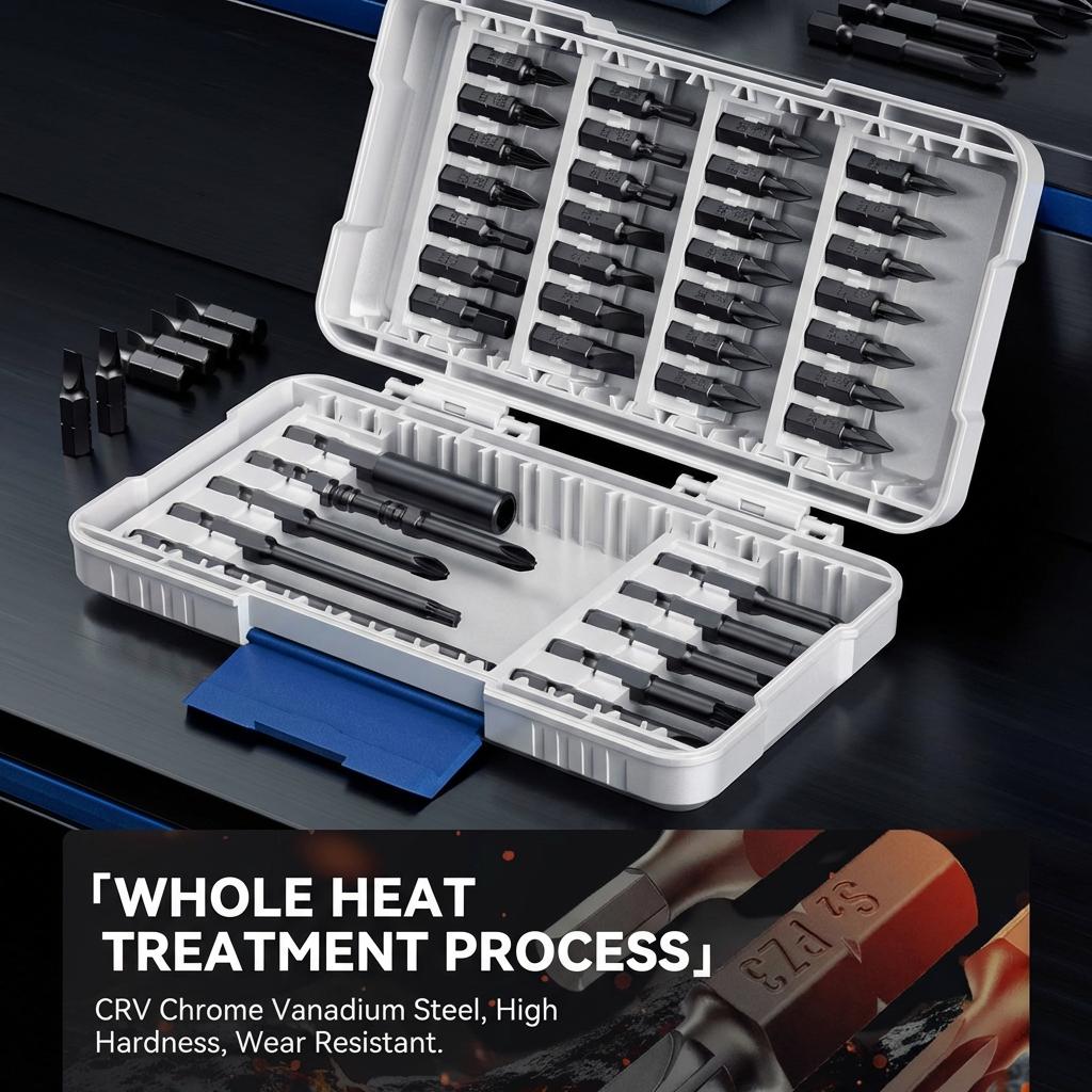 38 PCS S2 Steel Impact Drill Bit Set, High Torque Shock Resistant Screwdriver Bits with Extra Long 95mm Bits for Professional DIY, Home Repair & Automotive