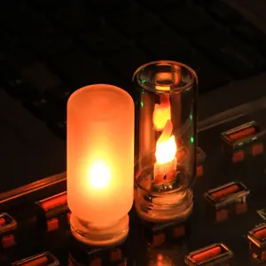 1 RV Interior Lighting Piece - LED Flame Lamp - ABS Glass Material, Realistic Candle Simulation Design - Perfect for Car/Home/Bedroom Use, Suitable for Winter Decor/Tabletop/Hattour/Parties/Romantic Dinner