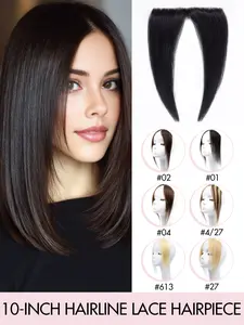 10-inch Hairline Lace Hairpiece Real Human Hair. Features a natural hairline with invisible transparent lace,a hand-crocheted honeycomb mesh base,no shedding and no tangling,Adds Hair Volume,comfortable and easy to wear for a flawless natural look