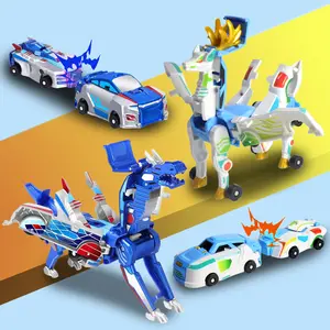Ultimate Unicorn Car Toy, Magnetic Transforming Robot Cars, Transformer Car for Kids, Best Birthday Gift, Dragon/camel Hybrid, No Batteries Needed