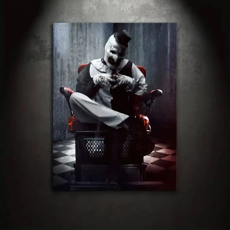1 Set Canvas Painting Print Poster, Classic Realistic Art, TERRIFIER Art the Clown.A perfect gift for movie fans and ideal for Modern Home Decor