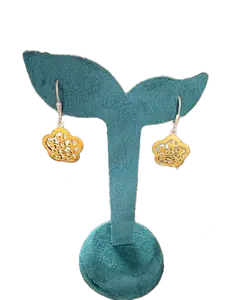 Dangling  flower Silver Matte Finish Earrings