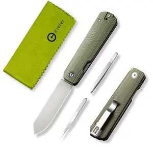 CIVIVI Sendy 3 In 1 Multitool Pocket Knife With Tweezers and Toothpick, Ben Petersen designed Folding Knife for EDC Camping Daily Use, Perfect Gifts for Men Women