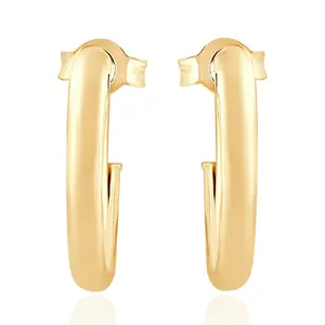 14k Yellow Gold 3mm Small Women's Hoop Earrings .5"  Tall 1 grams