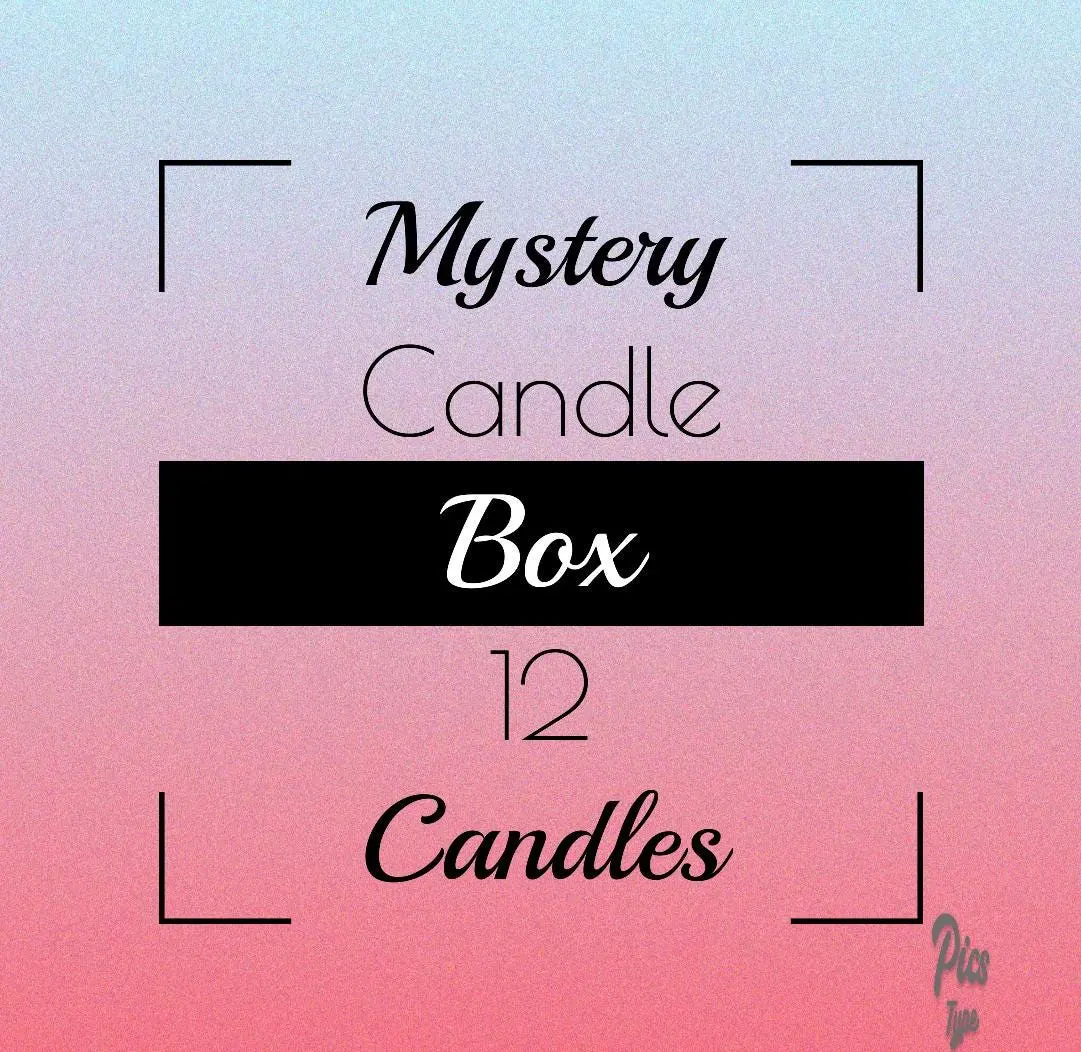 Mystery Candle Box. Clearance candles. Mystery candles. Discount candles. Sale candles. Soy candles. Wooden wick candles.