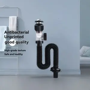 Universal Anti-Odor Drain Pipe with Flip Cover Seal, Kitchen Sink/bathroom Basin Universal, Durable, Ca Prop 65 Compliant