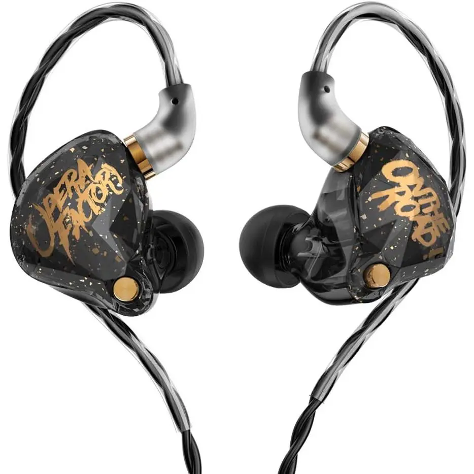 KBEAR OS1PRO in Ear Monitor Earbuds for Musicians, HiFi Headset Earphones Headphones Wired, Graphene Dynamic Bass Boosted, Noise Canceling, Auriculares Detachable Cable (with mic, Black)
