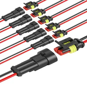 2 Pin Way Connector, 5 Pairs Waterproof Wire Connector, Automotive Electrical Terminal Connector for Car Truck Boat Wire Connection, Waterproof Protective Connectors